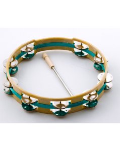 pandereta 25cm doble sonaja con baqueta.