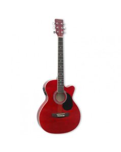 guitarra acustica amplificada roja
