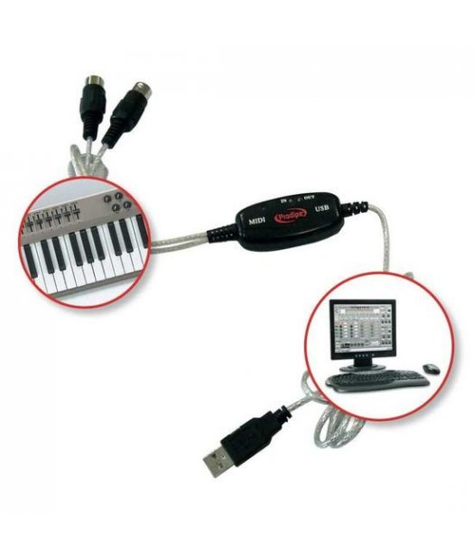 cable conector usb midi para ordenador