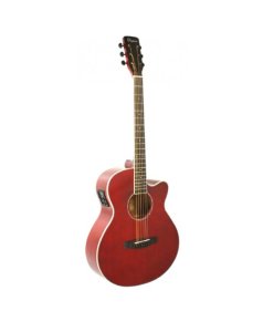 guitarra electroacustica -roja
