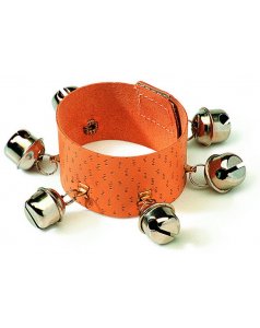 mu�equera de cuero con 6 cascabeles
