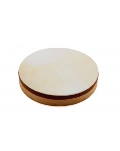 pandero 25cm. aro madera,piel natural con batiente