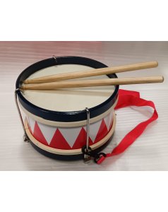tambor parche piel .20x13cm.con baquetas