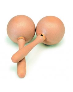 maracas color madera, par