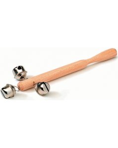 varilla de madera con 3 cascabeles
