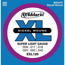 juego de cuerdas guitarra el�ctrica /addario 0,09