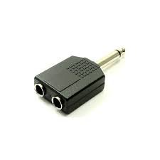 conector doble presa jack mono 6,3